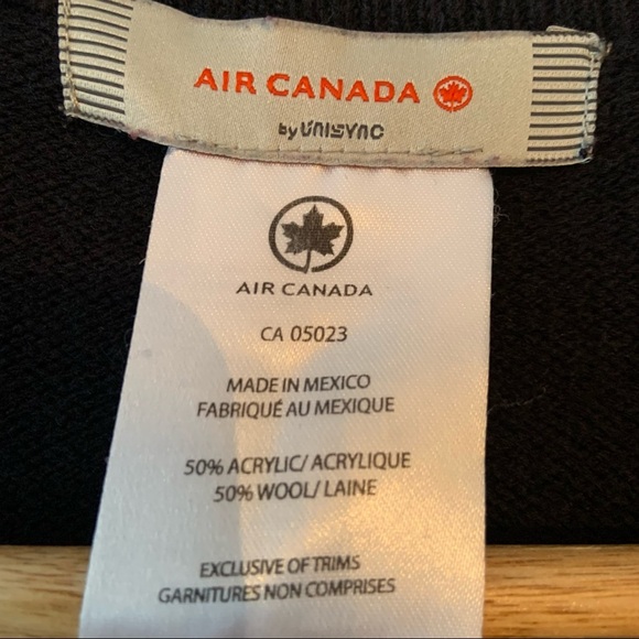 Vintage Air Canada 🇨🇦 navy wool blend cardigan size Large - Picture 4 of 8